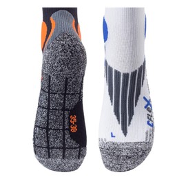 CFLEX Men's & Women's Running Compression Socks (2 Pairs), Sports Knee Socks, black / orange