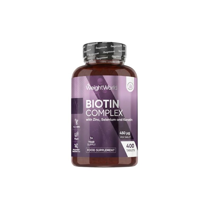 Biotin Tablets with Keratin, Zinc & Selenium - 400 Tablets