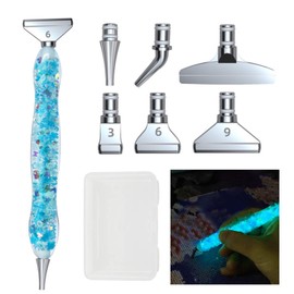 TONAUP Diamond Painting Pen Kits, DIY Diamond Painting Pen Accessories and Tools, 6 Styles 5D Drill Pen Replacement Heads Metal Pen Tip for Resin Diamond Painting Pen Luminous Diamond Art Pens