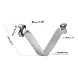 HARFINGTON 12pcs Double Button Kayak Paddle Snap Spring Clip 56x10mm 65Mn Spring Steel V-Shaped Hollow Lift Telescopic Locking Tube Pole Clips for Tent Umbrella Camping