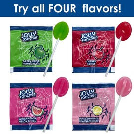 Jolly Flat Lollipops (Suckers) – 250 Count - Extra Bulk Pack – Watermelon, Pink Lemonade, Green Apple, Cherry – Individually Wrapped Candy for Events and Parties
