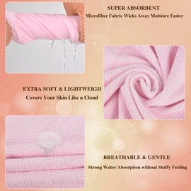QZUnique Bath Wrap Towel with Straps Women Shower Robes Turban&Headband Bathrobe Dress with Straps Adjustable Closure