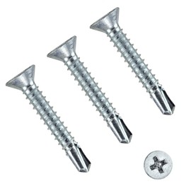 TERF® Self Drilling Countersunk Screws 3.5 X 50mm Self Tapping Phillips Drive Screw for Plasterboard Wood Metal Sheet Steel Sheet Roofing Window - Pack of 100