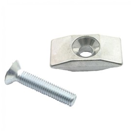 Pletscher F15/3 Rear Stay Kicktand Top Plate and Mounting Bolt, Silver, M10x50mm