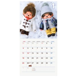 Wakuwaku Manufacturing 2026 Monchhichi Calendar 2026 Wall Calendar CL26-0127