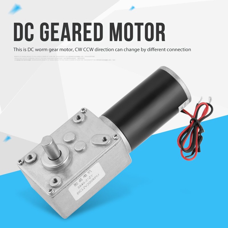 Hilitand 5840-31ZY Geared Motor DC 12V 200 RPM Turbo Worm