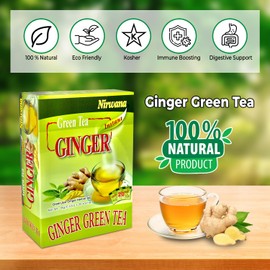 Green Ginger Tea – Refreshing Blend of Green Tea and Ginger with a Hint of Lemon | Antioxidant-Rich, Naturally Energizing Herbal Tea | Perfect for Gifts, Wellness, and Daily Enjoyment | 20 Tea Bags