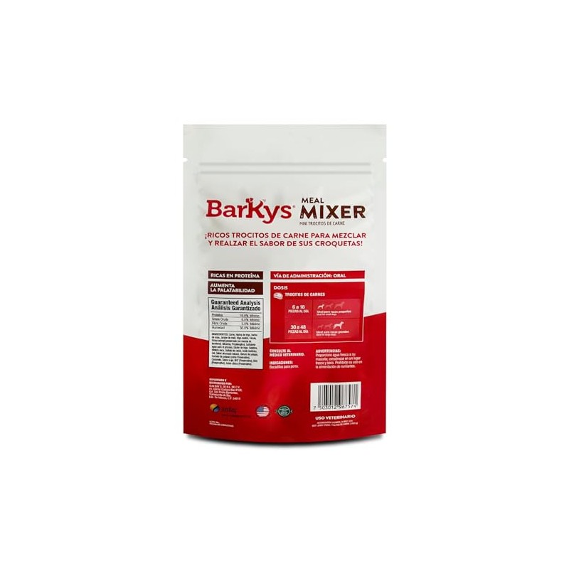 BARKYS Mixers 1 Kg/Trocitos de Carne para Mezclar con croquetas
