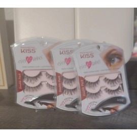 Kiss 3x Kiss Ever EZ Lashes Eyelashes Reusable 100% Human Hair New