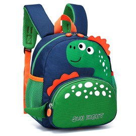 Tokeya Kids Backpack, School Bag Dinosaur for Boys Children Toddler with Chest Strap Kindergarten Bookbag Cute Nursery Rucksack Bags for Preschool 1-5 Years, Green