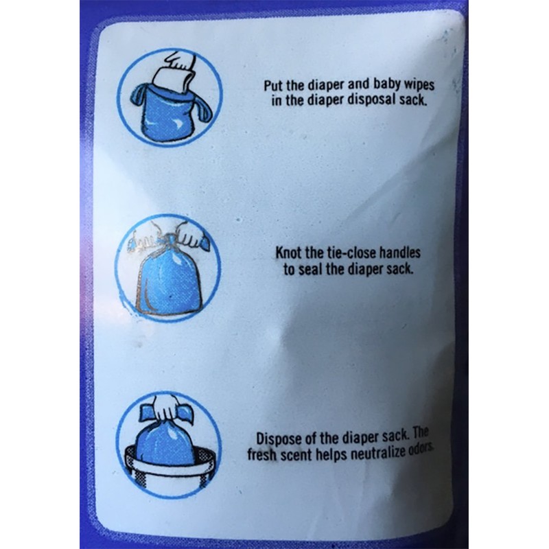 Sassy 100 Count Disposable Diaper Sacks, Powder Scented, 4-25 Sacks