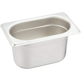 Endoshoji TKG AHTA032 Stainless Hotel Pan, 1/9 Size, 6.9 x 4.3 x 3.9 inches (176 x 108 x 100 mm), Stainless Steel, Hygienic, Convenient Stackable, Commercial Use