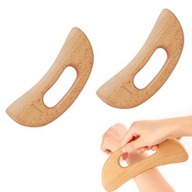 Doyime Massage Board Massage (Set of 2) Promotes Blood Circulation, Massage Board, Facial Beauty Device, Scraping Board, Easy to Hold, Wooden, Full Body Facial Beauty Device, Portable, Unisex, Unisex