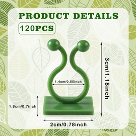 Nokiils 120 Pieces Plant Climbing Wall Fixture Clips, Self-Adhesive Plant Hooks for Wall, Invisible Plant Support Vine Wall Clips for Climbing Plants Indoor