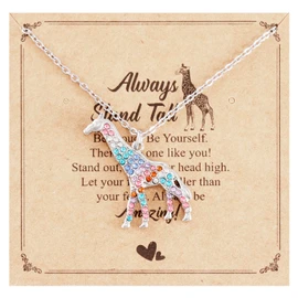 AHAETH Giraffe Gifts for Women Adults Girrafe Mom Lovers Birthday Girrafee Themed Jewelry Giraffe Necklace