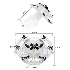 CutiePlusU Large Size Pacifier DIY Handmade Wings of Light Crystal White