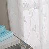 Curtainworks Botanical Embroidery Sheer Window Curtain Collection, Rod Pocket, 63-inch