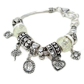 Birthstones Inspirational Birthday Gifts Month and Birthday stone Charms Bracelet with Multi Beads (April)