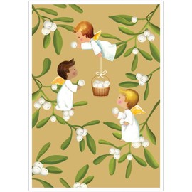 Caspari Baby and Angels Mistletoe, Boxed Christmas Cards