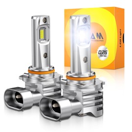 OXILAM 9006 LED Light Bulb, 12X Brighter 6500K Cool White, Anti-Flicker, 60,000Hrs Lifespan, Plug and Play, IP68, HB4 LED Light Compatible with Cars Trucks SUVs, Pack of 2