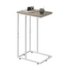 WLIVE Greige Side Tables Living Room, C Shaped End Table
