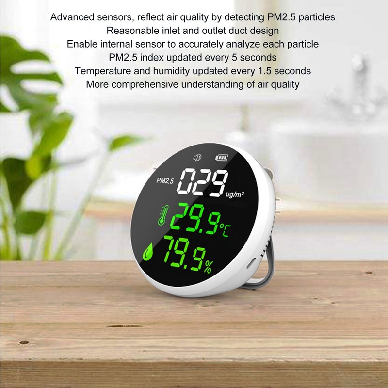 Air Quality Monitor Indoor PM2.5 Meter Mini Portable Smart Sensor