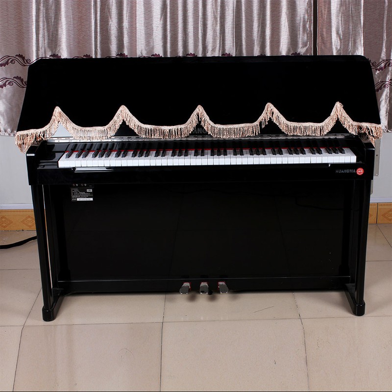 88 Key Piano Half Covered Anti Dust Cover Flannelette Piano
