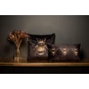 Evans Lichfield Gold Bee Cushion Cover, Velvet, Grey, 30 x