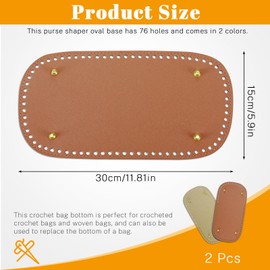 Realand 2Pcs Oval Large Size Purse Bottoms for Crocheting, with Holes for DIY Bag Shaper, Leather Purse Making Supplies, Crochet Basket Bottoms for Crochet Base