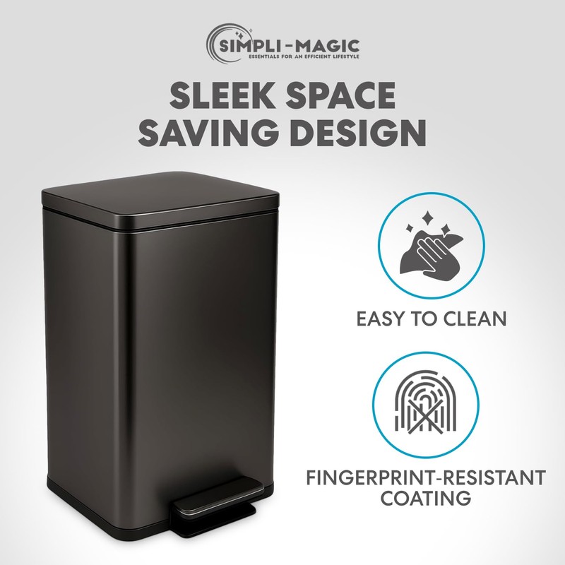 SIMPLI-Magic 13.2 Gallon (50L) Step Trash Can – Kitchen Garbage