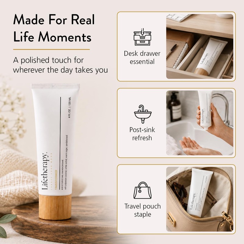 Lifetherapy Moisturizing Handcreme Non-Greasy, Fast-Absorbing Olive Oil Hand and Nail