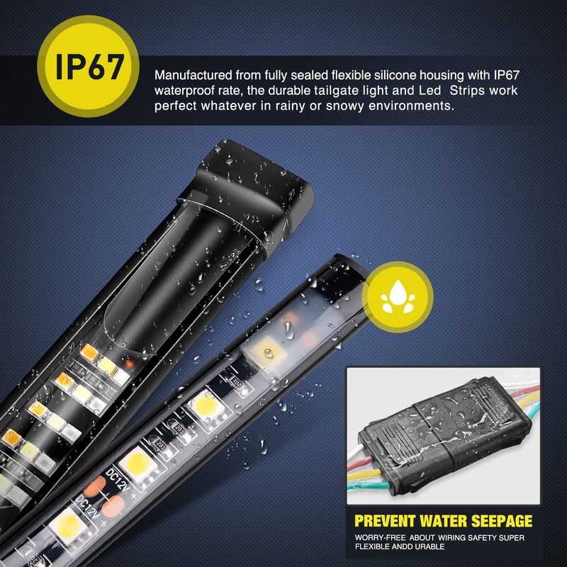 Nilight 3PCS 60 Inch Truck Bed Light Strip Bundle with