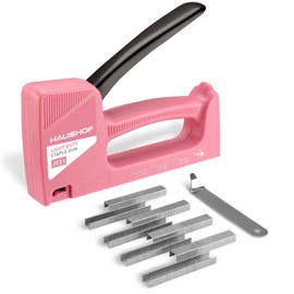 HAUSHOF HAUSHOF Handtacker Tackerpistole Pink, Polsterung Heftpistole Holztacker fr Klammern Typ 53, mit 800 Klammern 8mm und Klammerentferner fr Holz, Stoff, M?bel