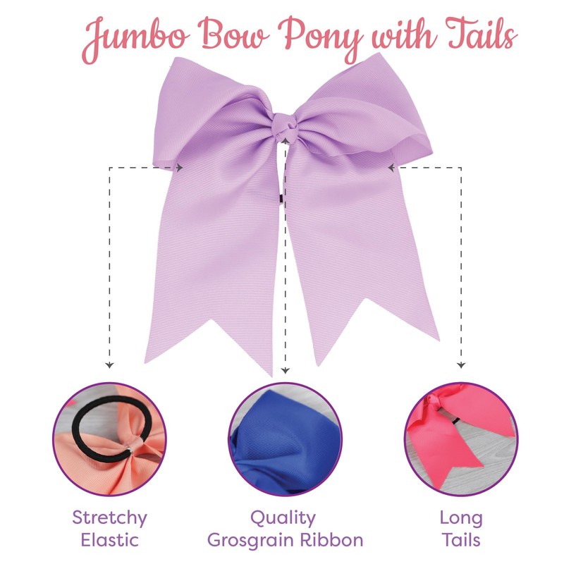 Burgundy Jumbo Bow Pony with Tails
