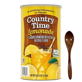 Country Time Lemonade Powdered Drink Mix 1 Canister, 82.5 oz with Wooden Spoon