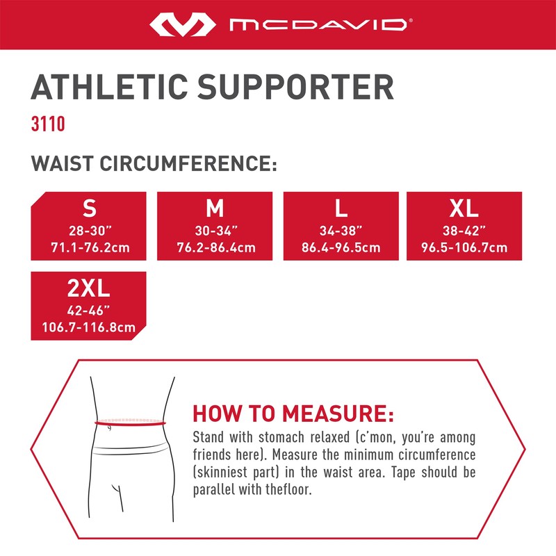 Mcdavid 3110 atlético Supporter (Pack de 2), Blanco, XX-Large