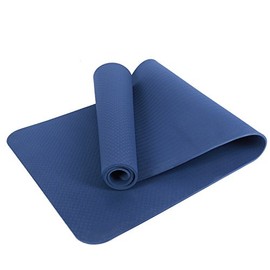 Yoga Mat 6mm Thick TPE Non-Slip Eco Friendly Foam Exercise Home Gym Workout Mat Training Yoga Pilates Gymnastic FREE Carrier Bag (Navy Blue)