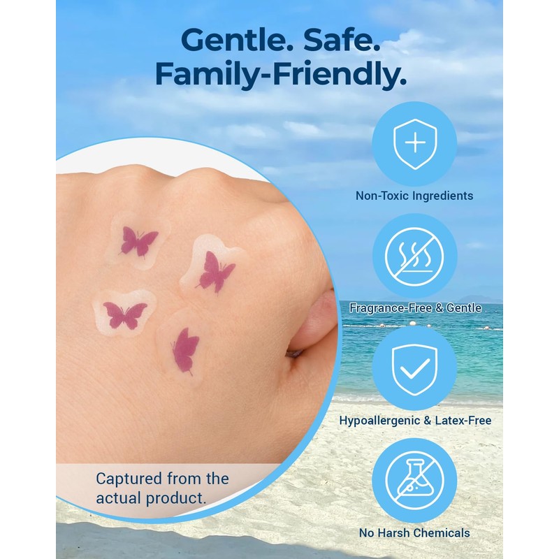 80 Pack UV Detection Stickers for Sunscreen Butterfly Pattern- Sunscreen