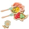 HonGien Baby Plates with Suction Bamboo Plates with Fork and