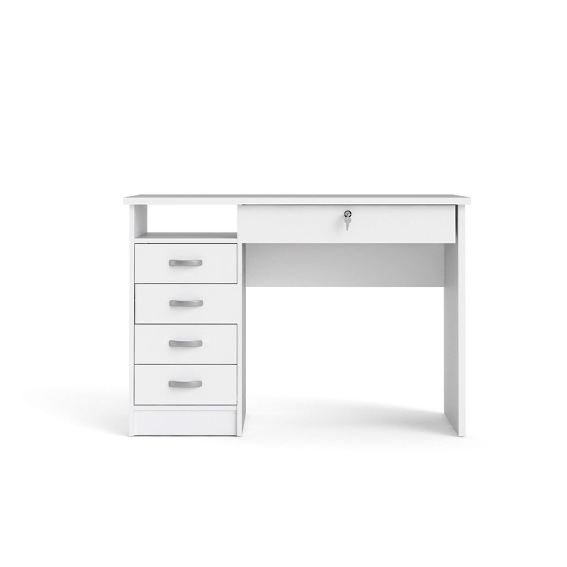 Tvilum Desk with 5 Drawers, White