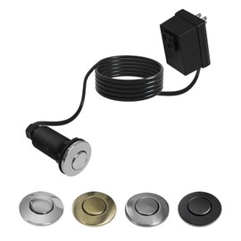 Garbage Disposal Air Switch Kit, Sink Button Food Waste Disposals Part On/Off Air Button Stainless Steel Polished (Chrome, LONG/3.6")
