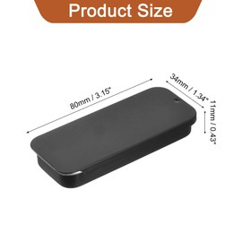 sourcing map 4 Pcs Metal Tin Box Container, 3.1x1.3x0.4 Inch Slide Top Tin Containers Empty Rectangular Storage Box Portable Mini Tin Case for Candy Cosmetic Crafts, Black