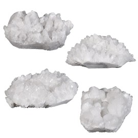mookaitedecor Natural Quartz Stones, Cluster Minerals Samples, Decorative Rough Stone Crystal Druzy Geode for Home Decoration Collection Healing Mediation Feng Shui Figurine
