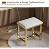 KAI-ROAD White and Gold Makeup Vanity Desk with Mirror and