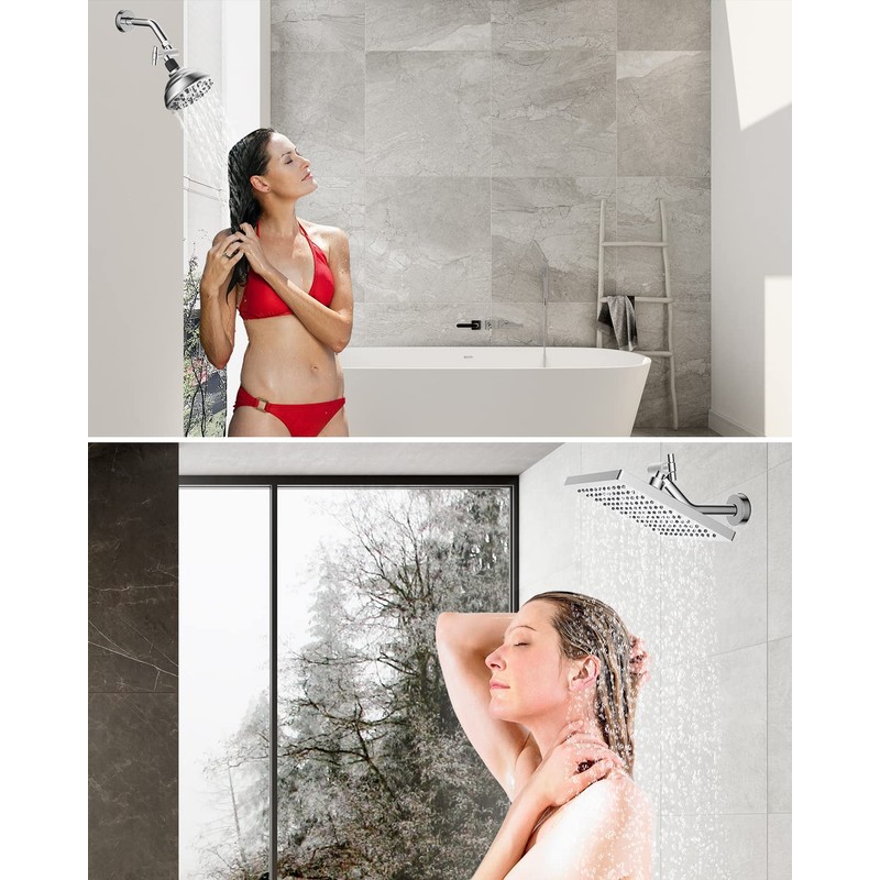 Hibbent All Metal Shower Head Elbow Adapter, 360 ° Adjustable
