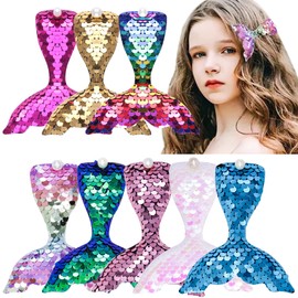 SHULLIN Pack of 8 Hair Clips Hair Clips Kids Hair Accessories Baby Headwear Multicoloured Glittering Sequins Hair Clips Hair Clips Set for Babies Girls Teenagers Toddlers