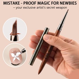 MOLILON Triangular Pyramid Nail Brush for Acrylic Nails, Detail Nails Painting Pen Tools for Flower, Petal & Butterfly Design, Acrylic/Gel Polish 3D Nail Art Brushes for DIY & Salon Use