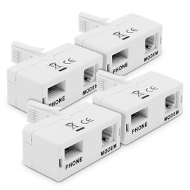 Dynamode ADSL Micro filter and Splitter Adapter For Broadband, Tiscali, Sky, Talktalk, Orange, O2 Modem, Router, DECT, PABX, Phone Systems, Home and Office, Plug n' Play