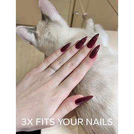 Nelaoco Nail Polish Strips – 32PCS Salon Quality Wraps, Long Lasting Gel Nail Stickers for Women (Red Rosy Twilight)