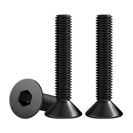 Drenky M8 x 30 mm Countersunk Screws with Hexagon Socket, Black, Stainless Steel, V2A VA A2, Countersunk Screw DIN 7991/ISO 10642, Fully Threaded Screws, Rustproof Screws, Metric Standard Thread, Pack
